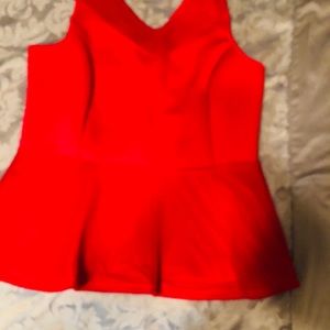 Red peplum top